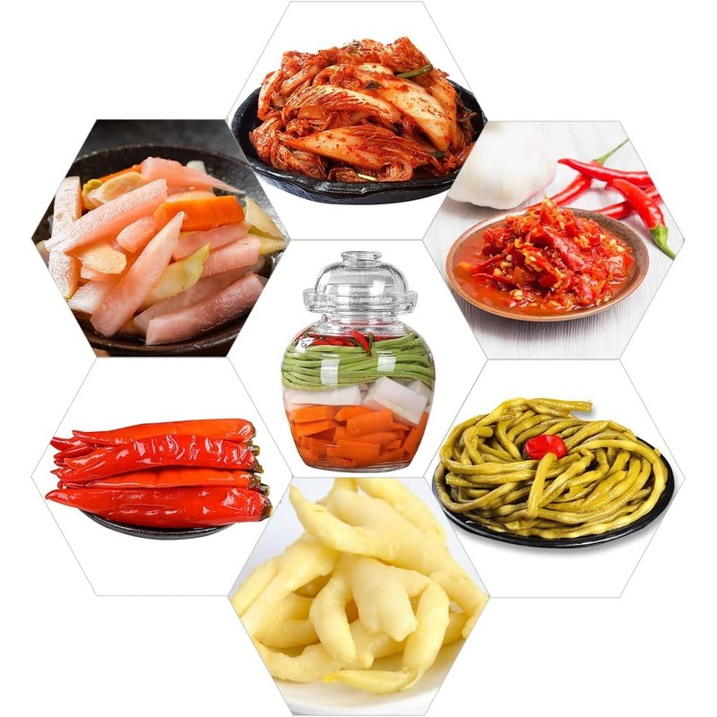 Aosnttol Glass Jar with Lid Pickle Jar, 1.5L Wide Mouth