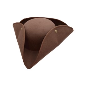Nicky Bigs Novelties - Colonial Tricorn Pirate Hat - Adult Women and Mens Pirate Hat - Pirate Costume Accessory Colonial Hat Brown