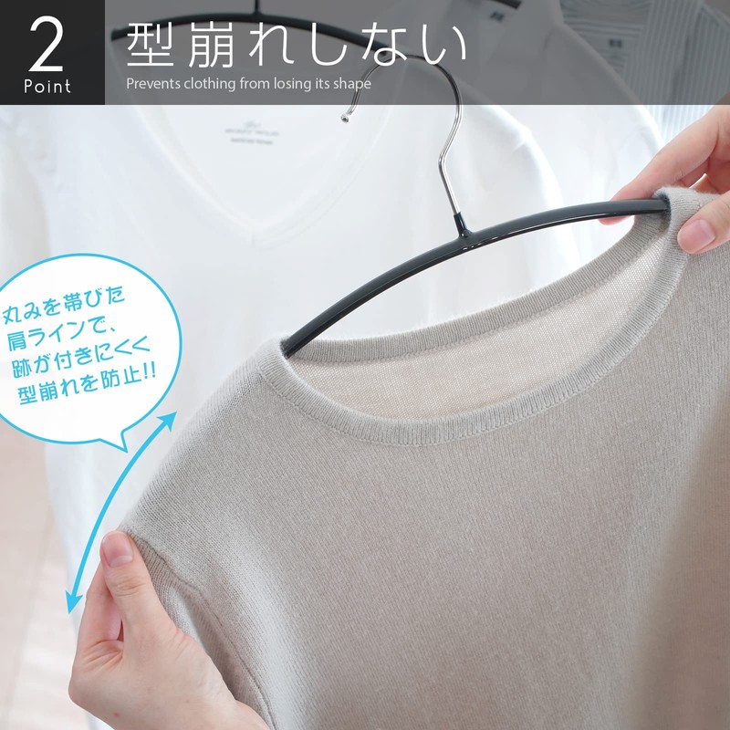 ROROPOCO Non Slip Hangers, Set of 10, Non Slip Laundry