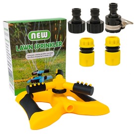 Yard Sprinkler for Lawn,Oscillating Sprinkler,Garden Sprinkler,360 Degree Rotation Garden Watering System,Sprinklers for Yard Kids&Pet (Square Yellow)