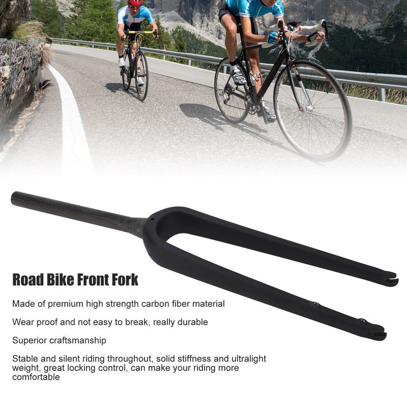 Road Bike Front Fork Carbon Fiber Quick Release Type Flat