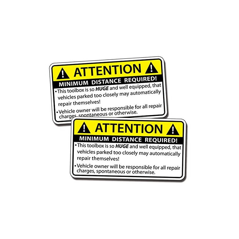 Huge Toolbox Attention Warning Sticker - Funny Laugh Joke Mechanic