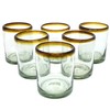 MexHandcraft Amber Rim 10 oz Tumblers (set of 6), Recycled
