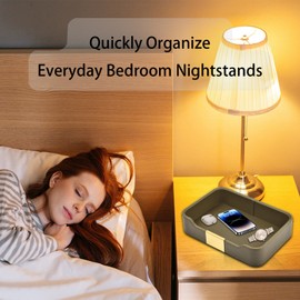 XNONE Leather Jewelry Tray Desktop Storage,Luxury Perfume Tray Nightstand Organizer Entryway Decorative Tray,for Jewelry Watch Cosmetics Keys Phone Wallet Home & Office Accessories,Olive Green