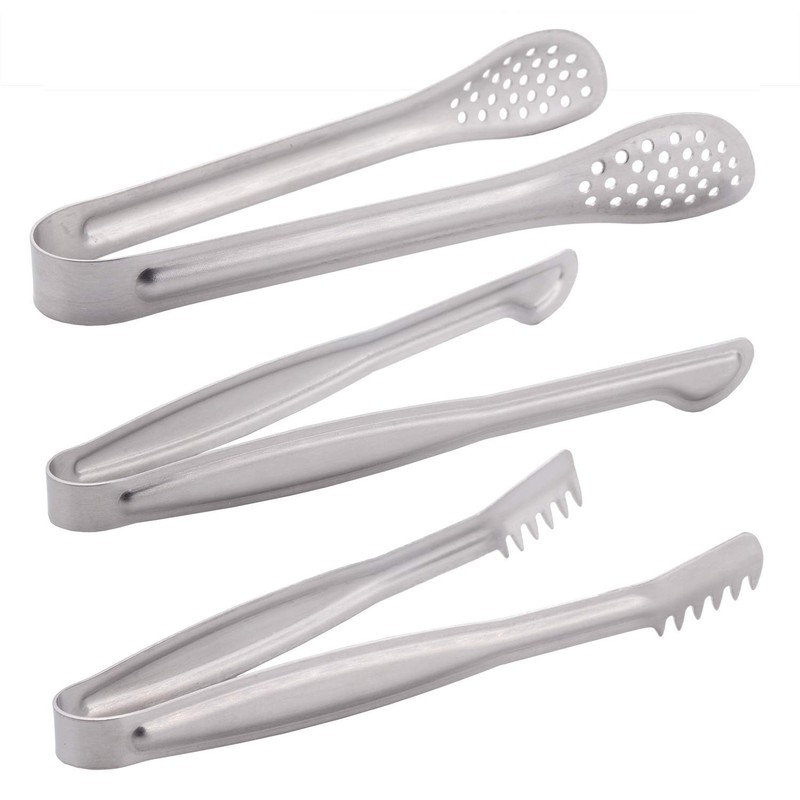 HINMAY Small Serving Tongs Set 6-Inch Appetizer Tongs Stainless Steel