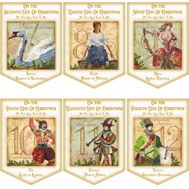 12 Days of Christmas Decorations,12 Days of Christmas Garland,Bunting,12 Flags,3 Metres