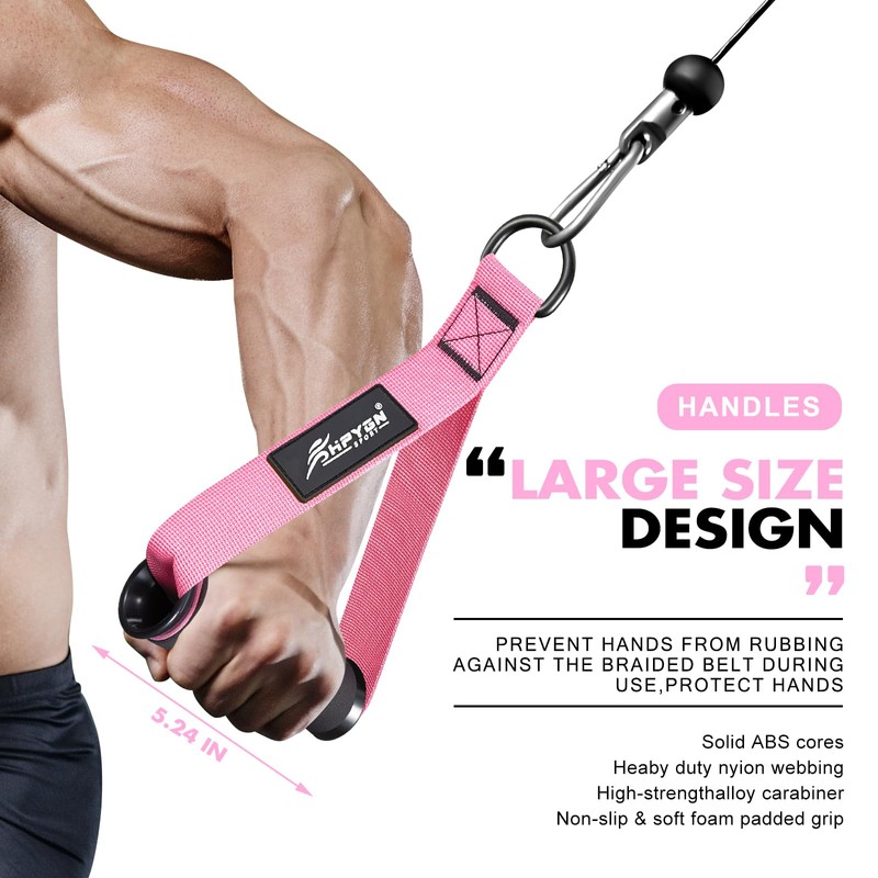 Resistance Band Handles, Replacement Handle Attachments for Cable Machine Pulleys,