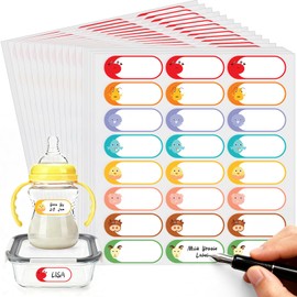 Baby Bottle Labels for Daycare – 528 PCS Writable & Removable Animal Name Stickers, 1”x2.5” Waterproof Breast Milk & Freezer Labels for Bottles, Food Containers, Nursery & Preschool, BIAlabel