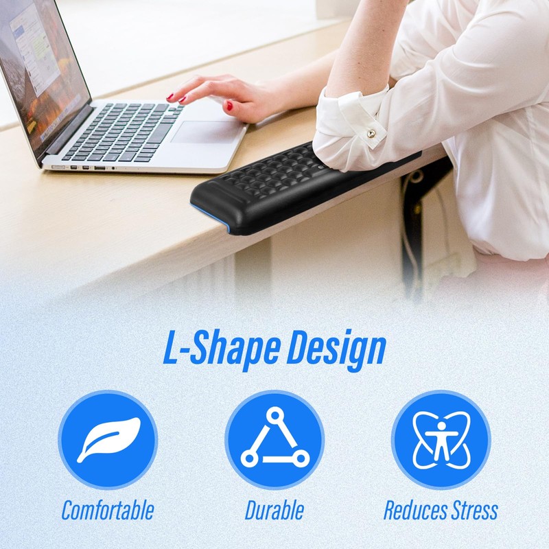 ELZO Desk Elbow Pads (2-Pack) L-Shaped Rest for Desk, Ergonomic