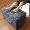 Rectangular Pouf Ottoman Soft Furry Corduroy Foot Rest for Chair