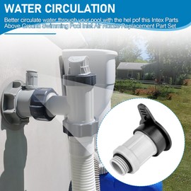 12363 12373 Air Jet Valve & Air Jet Valve Cap Fit for Intex Above Ground Pool Inlet Compatible with 26165EH, 26167EH, 26175EH, 26183MW, 26191CA, 26191EH, 26193EH, 26301T, 26303EH, 26309EH, 26321EH