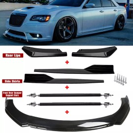 Unbranded Front Bumper Lip Spoiler Splitter Side Skirt Rear Lip Body For Chrysler 300 SRT8