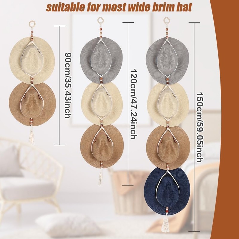 Lanxitown10Pcs Cowboy Hat Cover and One Cowboy Hat Rack Hat