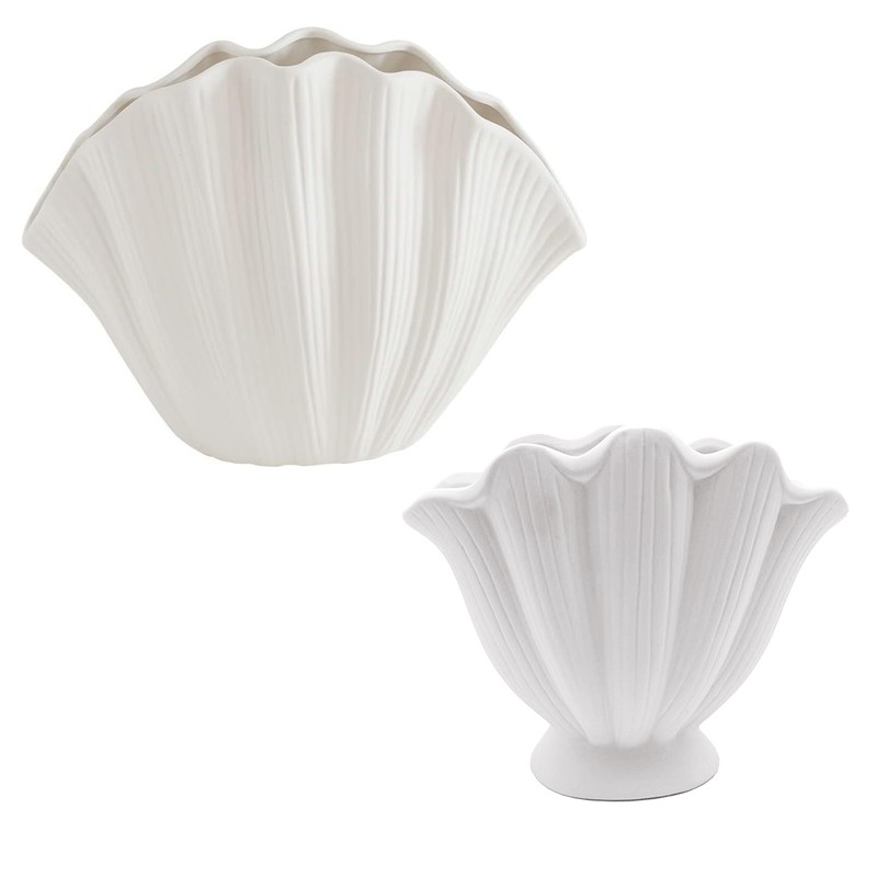 Shell Ceramic Vase Dried Flowers Handmade Vases for Home Decoration