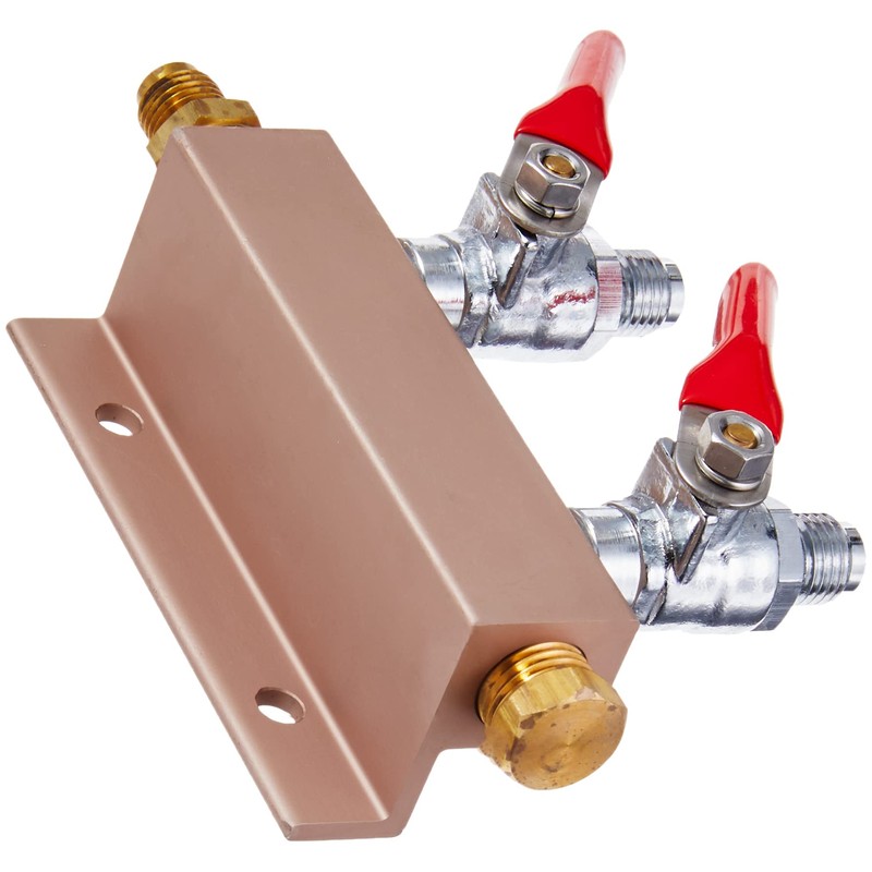 2 Way Air Distributor Co2 Manifold - 1/4" Threaded MFL