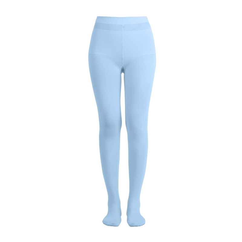 EMEM Apparel Women's Solid Colored Opaque Microfiber Footed Tights, Light