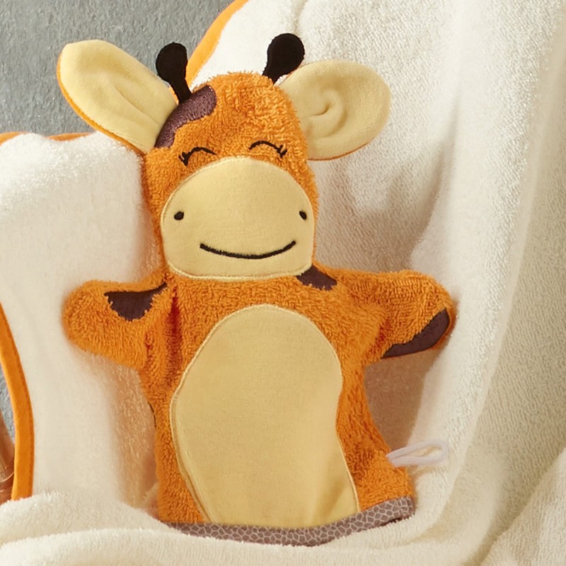 Erwin Müller Children's Wash Mitt 2-in-1 Giraffe Walk Terry Light