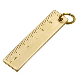 Regla de cobre pequeña portátil de 6 cm, 3 mm de grosor, regla de metal de latón