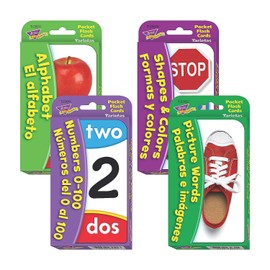 Fun Express Bilingual English & Spanish Flash Card Set - 224 Piece