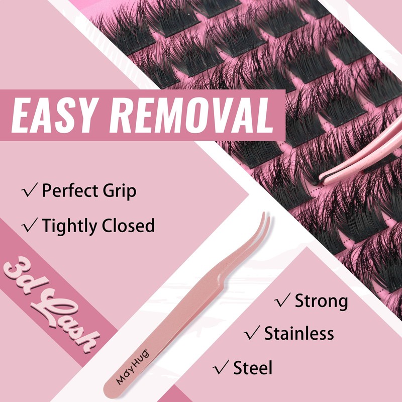 Mayhug Eyelash Extensions Set, 3D Volume Eyelash Extensions, 144 Pieces,