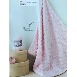 Alize Velluto Babydecke, 100 % Micropolyester, 3 Knäuel, 225 Meter, 3 x 100 g, wie Himalaya-Delfin-Baby-Garn, Gewicht: Super Bulky 6 (31 Baby Pink)