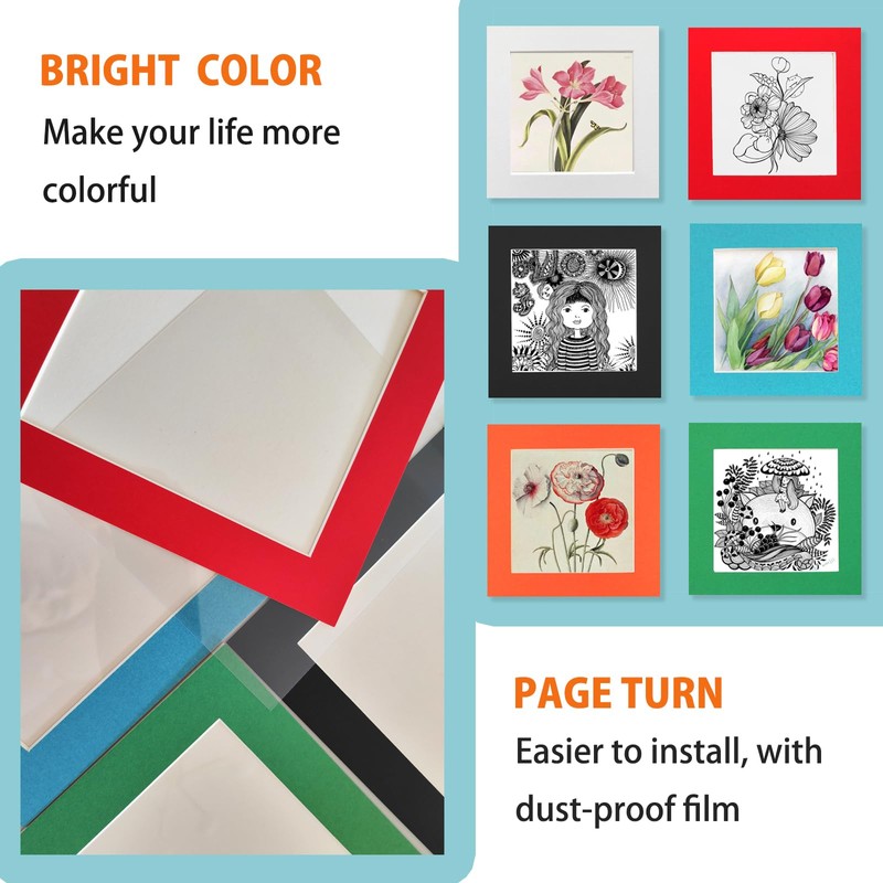 6x6（15x15cm Square Picture Frame Set of 6,Paperboard Photo Frames with