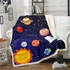 Loussiesd Kids Cartoon Universe Planet Fleece Blanket Galaxy Twinkle Stars