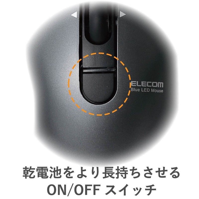 Elecom M-FBG3DBBK Wireless Mouse (Receiver Included) Small Small 3 Button