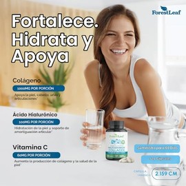 FORESTLEAF colágeno multi avanzado tipo I II III con ácido hialurónico y vitamina C - 120 cápsulas