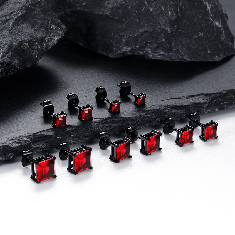 MDFUN Earrings for Men 316L Stainless Steel 5 Pairs Stud