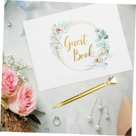 TEHAUX 1 Set Elegant Wedding Guest Book with Foil Accents Decorative Sign Book for Bridal Shower Keepsake for Wedding Party Memories for Guest Signatures and Wishes