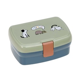 LÄSSIG Children's Lunch Box with Removable Dividers, BPA-Free / Happy Prints