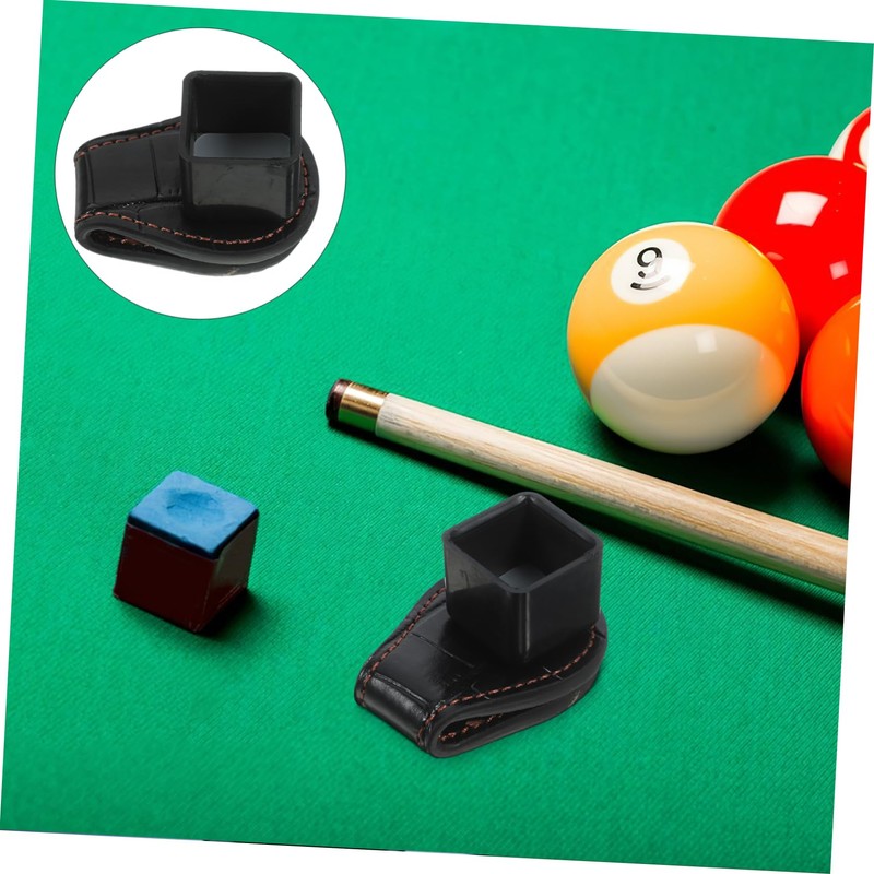 SAFIGLE Ergonomic Leather Chalk Holder for Pool Cues Durable Billiard