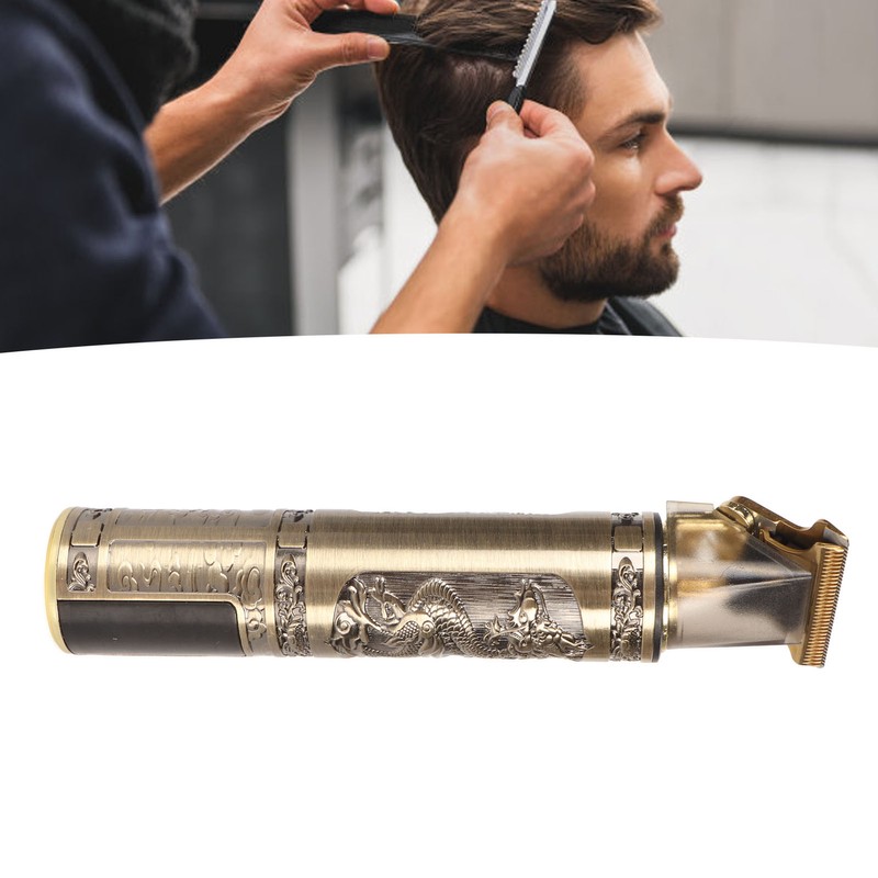 Electric Hair Cutter Engraved Dragon Patterned Haircut Clipper Machine Compact