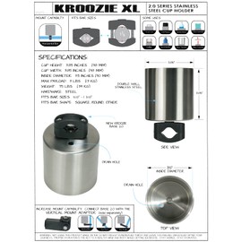 Kroozie XL- Gloss Black Bike Cup Holder - Handlebar Cup Holder for Bike, Scooter, Electric Bike, Bicycle, Wheelchair, Walker, Boat, Treadmill and More …