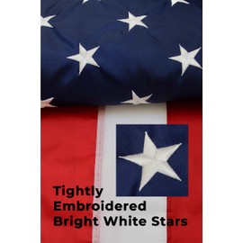 5x8 Ft American Flag | 100% Made in USA | US Flag in Heavy Duty Outdoor Nylon - UV Fade Resistant - Premium Embroidered Stars, Sewn Stripes, and Brass Grommets (5 x 8 Foot)