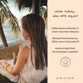 pieksmichnicht Pflanzliche Anti-Mücken Armbänder Mückenschutz Insektenschutz für Kinder und Erwachsene Outdoor Camping Mosquito DEET frei