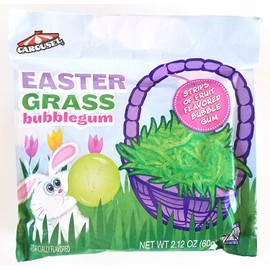 Carousel (1 Pack) Easter Grass Bubblegum Fruit Flavored Bubble Gum Candy Net Wt. 2.12 oz / 60 g