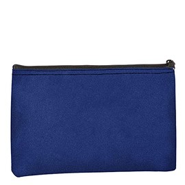 14 oz Royal Blue Canvas Zipper Bag- 12 x 8 - Compact Zipper Pouch - Multipurpose Utility Bag - Tool Bag - Pack of 7