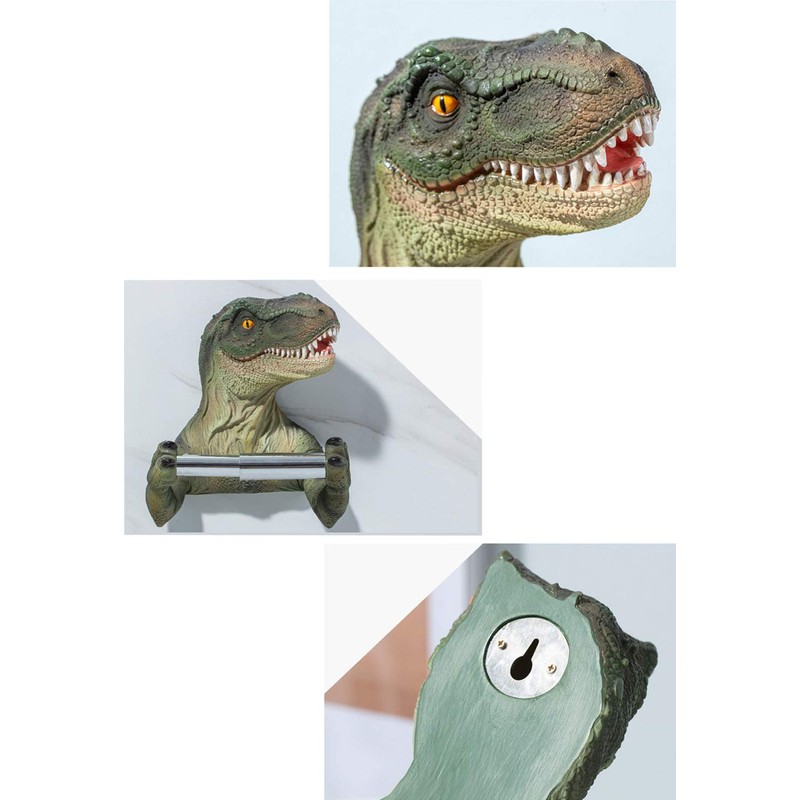 FUYU 3D Dinosaur Holding Roll of Toilet Tissue Wall Mounted