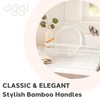 Oggi Large Dish Drying Rack - White & Bamboo Dish
