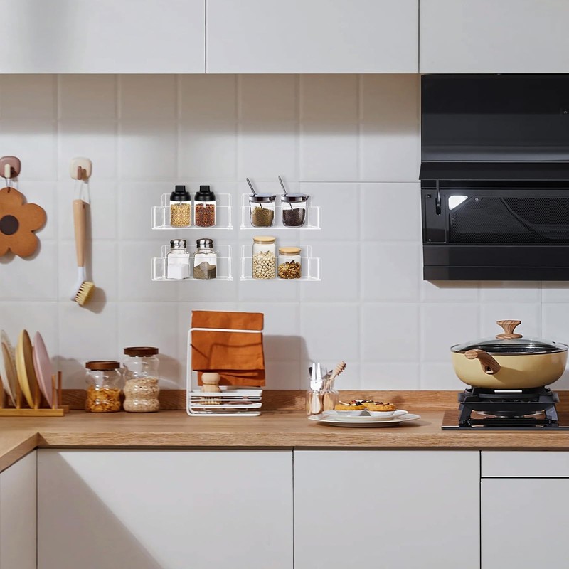 Douildhaiy Acrylic Spice Rack Wall Mount-6 Inch, Clear Spice Shelf