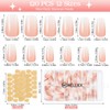 MELLIEX 120 Stück Press On Nails,12 Größen Rosa Gradient Wiederverwendbar