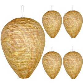 5 Stück Künstliches Wespennest, Suspension Wespennest Attrappe, Wird Verwendet, um im Freien, Häuser und Gärten zu Hängen, um Sich Gegen Wespen zu Verteidigen