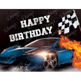 Birthday Race Car Edible Icing Image (1/4 Sheet)