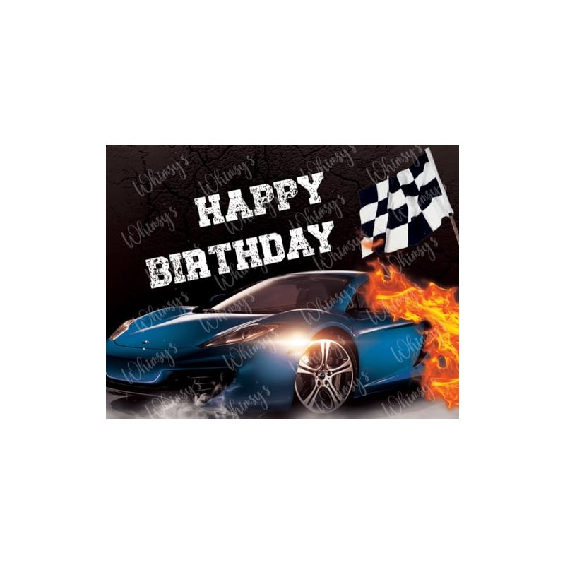 Birthday Race Car Edible Icing Image (1/4 Sheet)