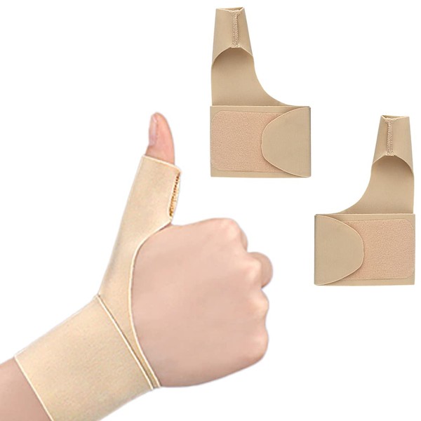 WJRQD Thumb Brace Thumb Wrist Splint for Men and Women, Compression Wrist Support for Athrosis, Tendonitis, Carpal Tunnel Syndrome and Pain Relief, Sports Bandage Wrap, 2 Pieces