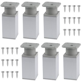 RNHDLY Furniture Legs 40 x 40 x 100 mm(80+20mm) Height Adjustable Cabinet Legs Sofa Legs Adjustable Furniture Feet with Screws for Cupboard,Sofa and DIY Furniture