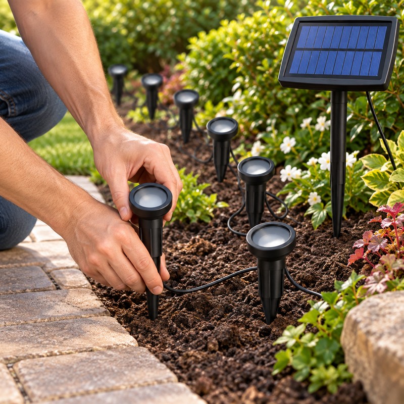 10-Pack Outdoor Solar Landscape Lights with IP65 Water Resistance