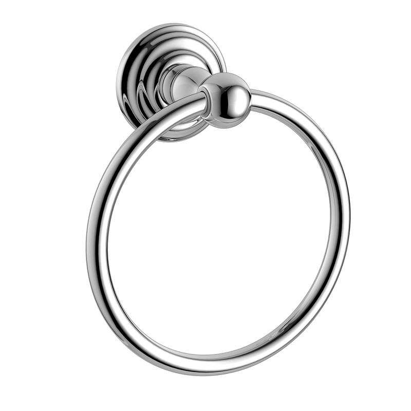 iBathUK Traditional Chrome Towel Ring Holder Wall Mount Round Bathroom